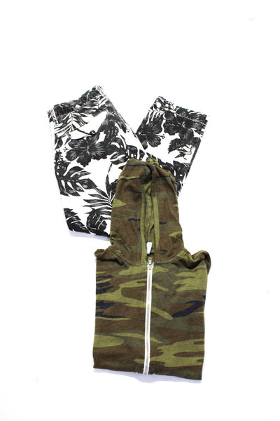 Alternative Women's Hood Full Zip Long Sleeves Sweater Camouflage Size S