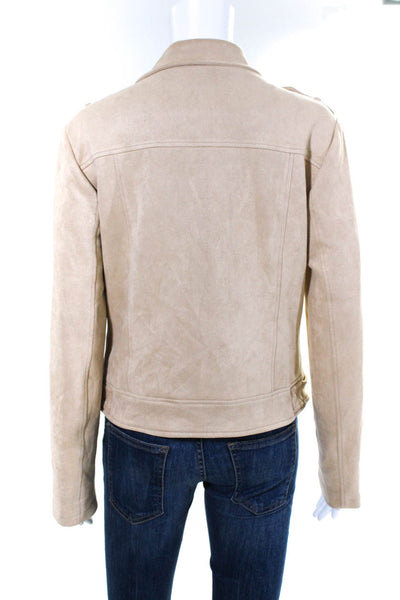 Jack by BB DAKOTA Women's Asymmetric Short Zip Jacket Beige Size M