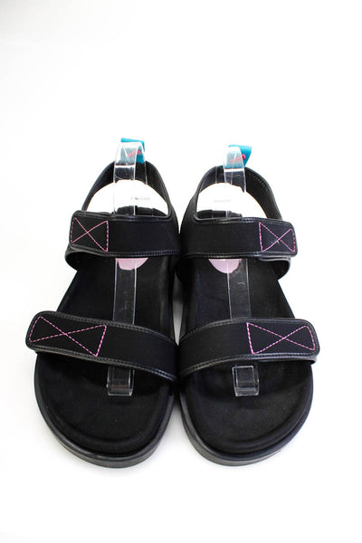 Larroude Womens Sport Sandals Black Pink Size 10
