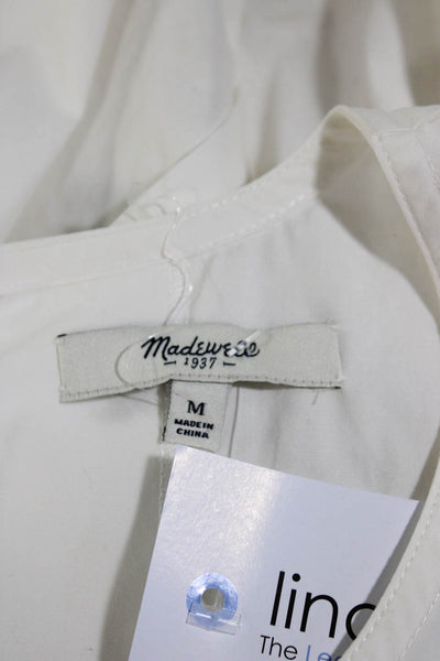 Madewell Womens Cotton Strappy Back Round Neck Mini T-Shirt Dress White Size M
