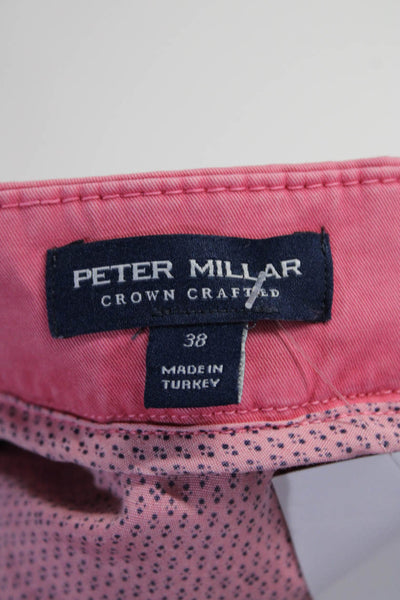 Peter Millar Men's Flat Front Dress Short Pink Size 38