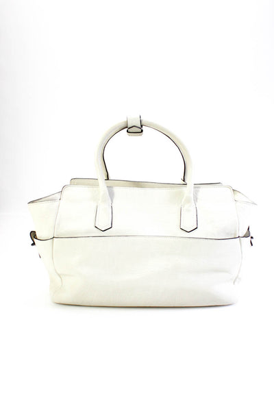 Reed Krakoff Womens Leather Tote Shoulder Handbag Off White