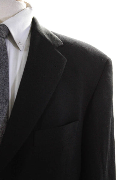Boss Hugo Boss Mens T hree Button Blazer Jacket Black Wool Size 42 Long