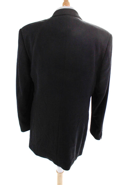 Boss Hugo Boss Mens T hree Button Blazer Jacket Black Wool Size 42 Long