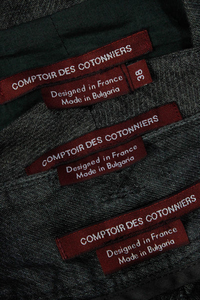 Comptoir Des Cotonniers Womens Single Button Three Piece Suit Gray Size FR 36 38