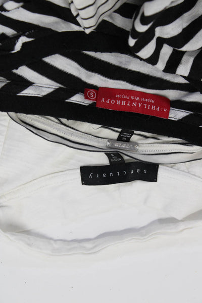 Philanthropy Sanctuary Joe's Womens Striped T-Shirt Top White Size S XS Lot 3