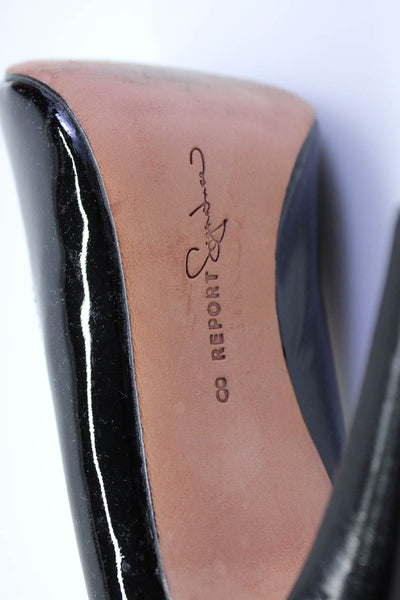 REPORT Signature Womens Patent Leather Lace Up Toe Pumps Black Size 8