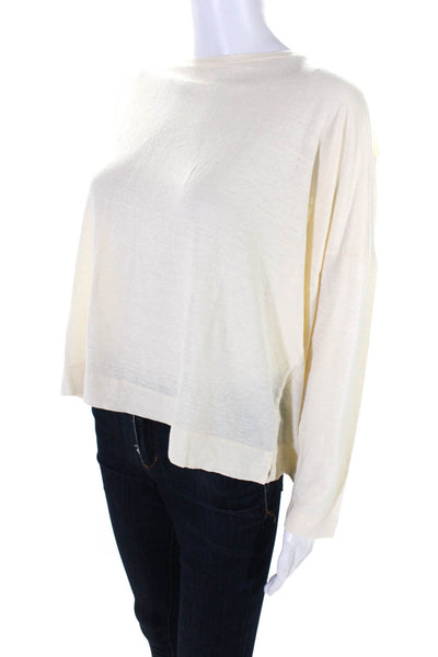 Solotre Women's Long Sleeve Basic T-Shirt Yellow Size 1