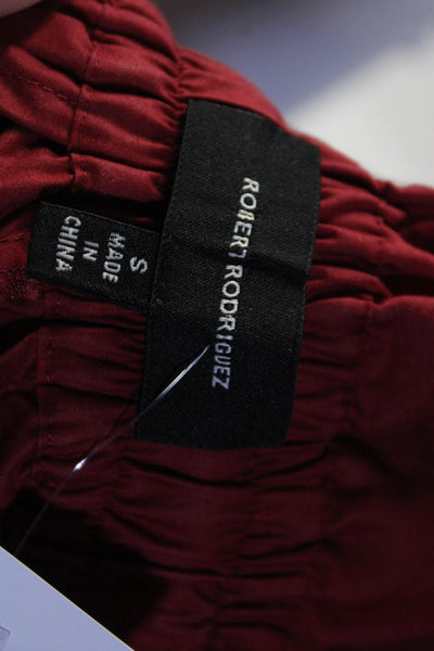 Robert Rodriguez Women's Paper Bag Waist Zip Closure Jogger Red Size S