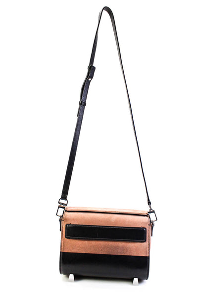 Alexander Wang Womens Brown Black Color Block Suede Shoulder Bag Handbag