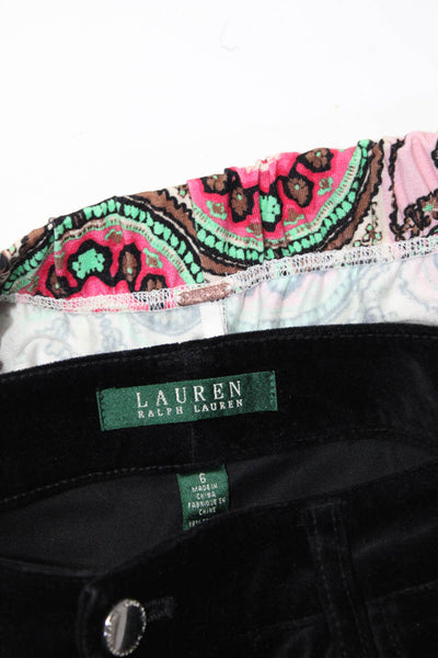 Lauren Ralph Lauren Free People Womens Velvet Pailey Pants Black 6 Medium Lot 2