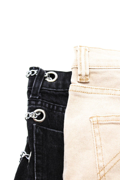 Carmar Women's Low Rise Chain Detail Distressed Denim Shorts Black Size 28 Lot 2