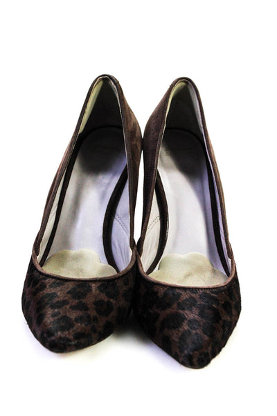 Johnston & Murphy Women's Pointed Toe Leather Pumps Animal Print Size 8.5