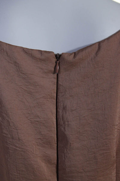 Nanette Lepore Womens Back Zip Square Neck Ruffled Sheath Dress Nude Size 10