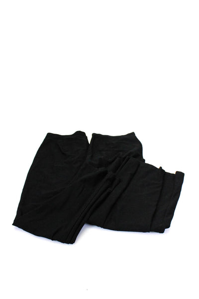 Eileen Fisher Womens Elastic Waistband Straight Leg Pants Black Size Small Lot 2