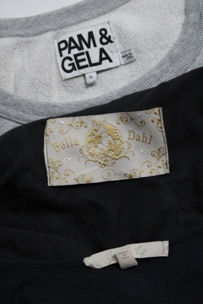 Pam & Gela Joie Bella Dahl Womens Cotton Round Neck Tops Gray Size S Lot 3