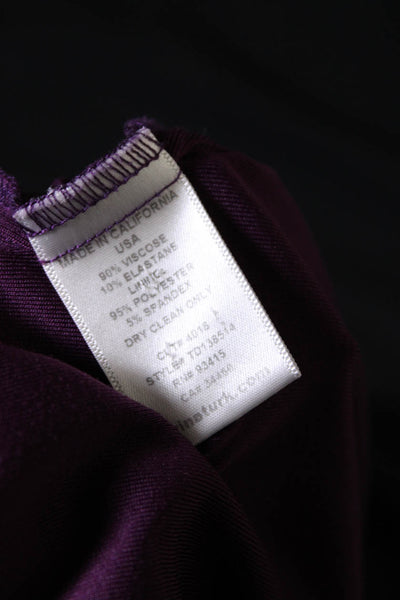 Trina Turk Women's Short Sleeve Boat Neck Knot Sheath Dress Purple Size 2