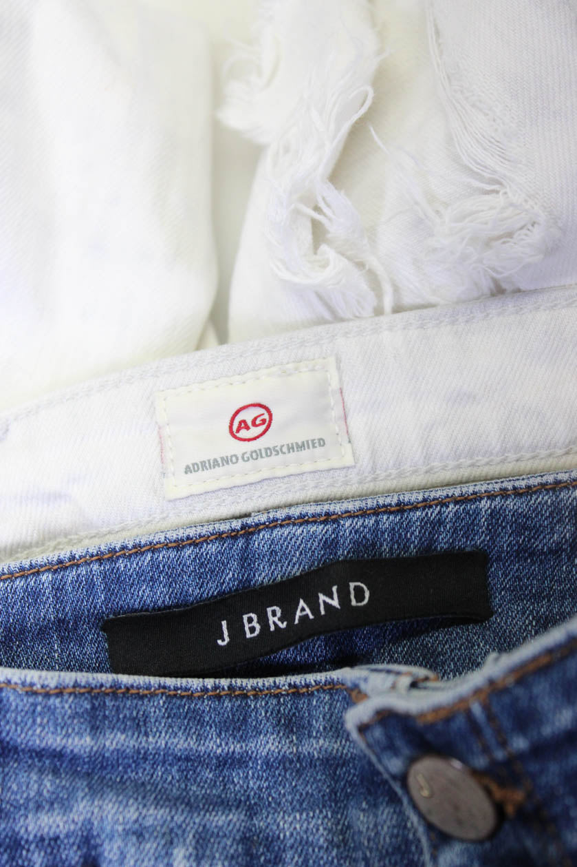 AG Adriano Goldschmied J Brand Womens Jeans White Blue Size 24 Lot