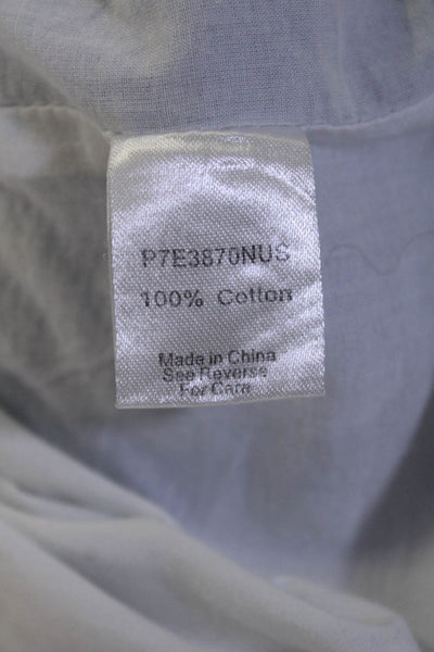 Parker Womens Cotton Striped Print Ruffled Hem Flared Skirt Blue White Size 2