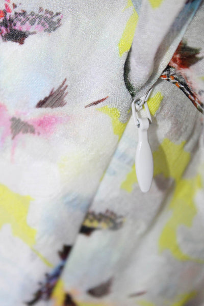 Tanya Taylor Womens Silk Floral Print Ruffled Wrap Tied Maxi Dress Yellow Size 2