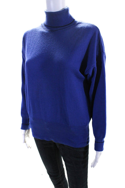 BASLER Womens Long Sleeve Turtleneck Sweater Blue Wool Size EUR 40