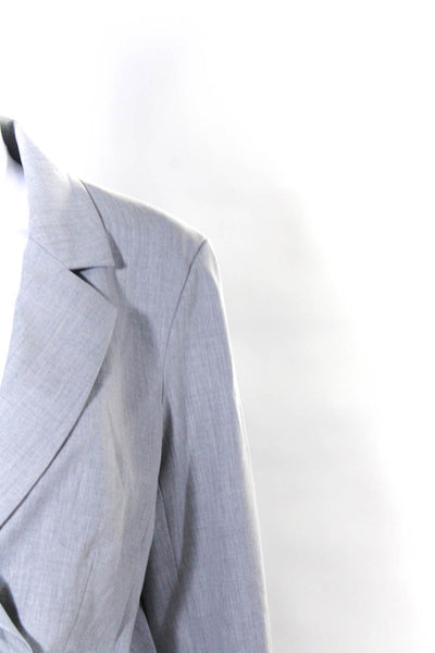 Ecru Women's Long Sleeve Cotton Mid Length One Button Blazer Jacket Gray 10