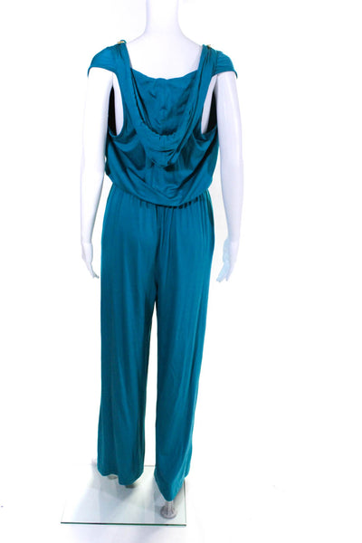 Trina Turk Women's Sleeveless Mighty Jumpsuit Tile Blue Size S