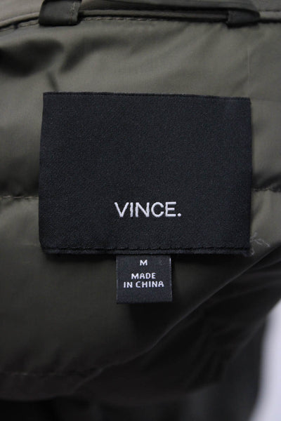 Vince Mens Full Zipper Puffer Jacket Gray Size Medium
