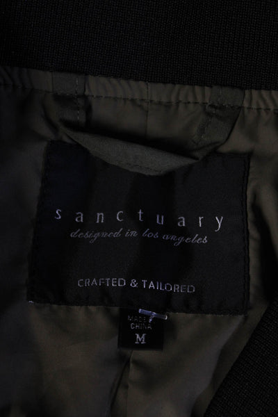 Sanctuary Womens Army Green Mock Neck Full Zip Long Sleeve Jacket Size M