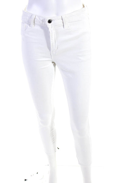 L Agence Womens High Rise Skinny Margot Jeans White Denim Size 28