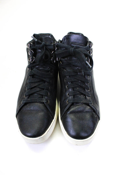 Rag & Bone Womens High Top Lace Up Leather Sneakers Black Size 36.5 6.5