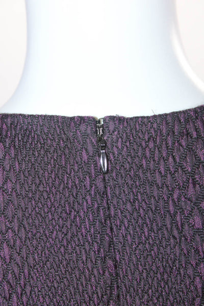 Rebecca Taylor Womens Sleeveless Textured V-Neck A-Line Mini Dress Purple Size 4
