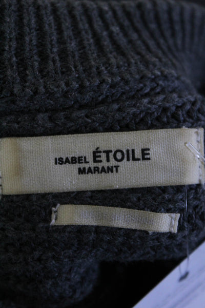 Etoile Isabel Marant Womens Cotton Textured Buttoned Sweater Gray Size EUR36