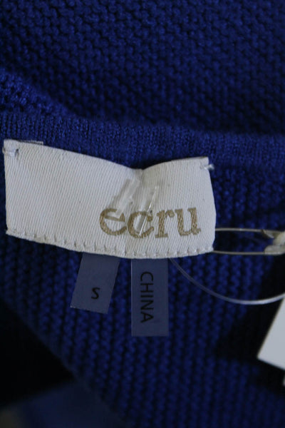 Ecru Women's V-Neck Ring Detail Tank Top Cobalt Blue Size S