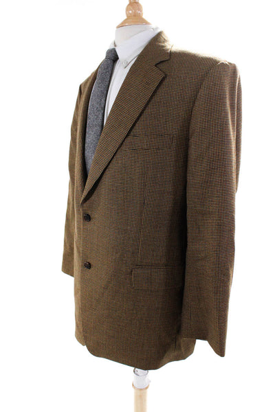 Brooks Brothers Men's Stripped Collared Long Sleeve Two Button Blazer Brown M