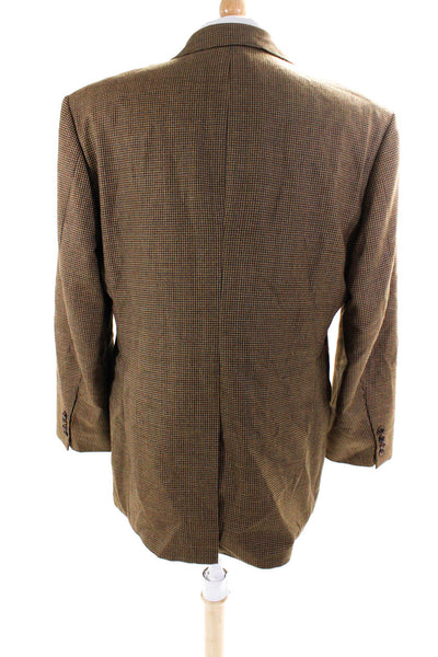 Brooks Brothers Men's Stripped Collared Long Sleeve Two Button Blazer Brown M