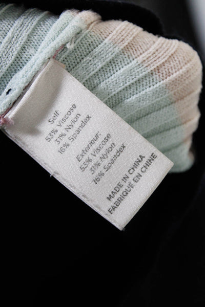 Cinq à Sept Womens Accordion Knit Colorblock Print Crop Top Multicolor Size XS