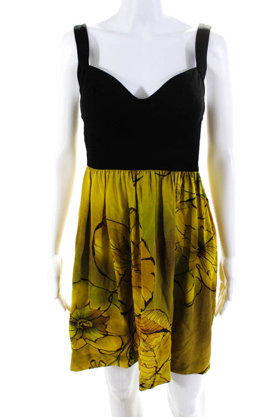 Ali Ra Women's Sleeveless Floral Print A Line Mini Dress Green Size 4