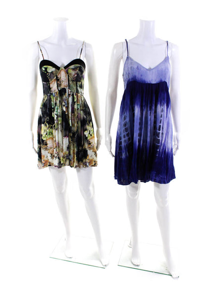 Millau Women's Printed Sleeveless Dresses Green Blue Size XS M Lot 2