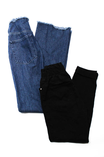 Bershka Weworewhat Womens Cotton Button Straight Leg Jeans Blue Size 00 24 Lot 2