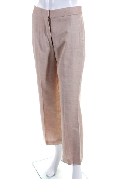 Stella McCartney Women's Pleated Straight Leg Casual Pants Pink Size 38