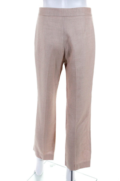 Stella McCartney Women's Pleated Straight Leg Casual Pants Pink Size 38