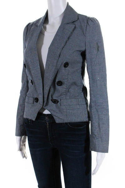Marc By Marc Jacobs Women's Long Sleeve Collared Mid-Length Blazer Blue Size