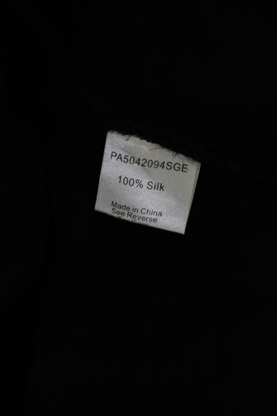 Parker Womens Silk Sleeveless Keyhole Layered Asymmetrical Blouse Black Size XS