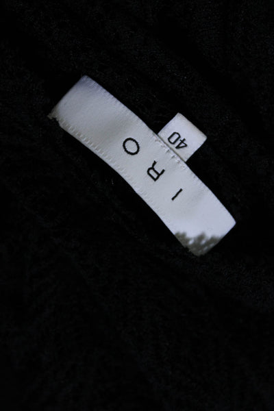 IRO Womens Long Sleeve Scoop neck Lace Jereyn Shirt Top Black Size IT 40