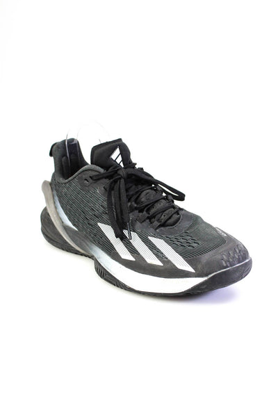 Adidas Mens Mesh Woven Low Top Lightstrike Running Sneakers Black White Size 10