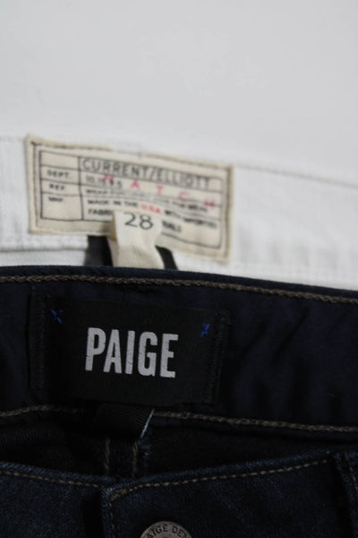 Paige Current/Elliott Womens Cotton Cuffed Flare Leg Jeans Blue Size EUR28 Lot 2