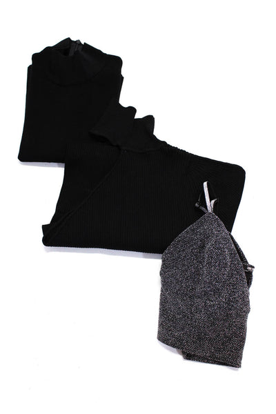 Zara Women's One Sleeve Turtleneck Crop Top Black Size S XS, Lot 3