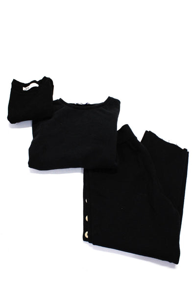 Zara Women's Knit Cropped Button Trim Pants Black Size S, Lot 3