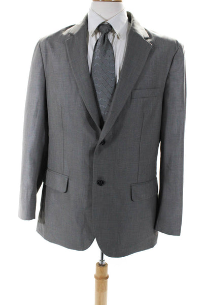 Tasso Elba Mens Two Button Blazer Jacket  Gray Size 42 Long